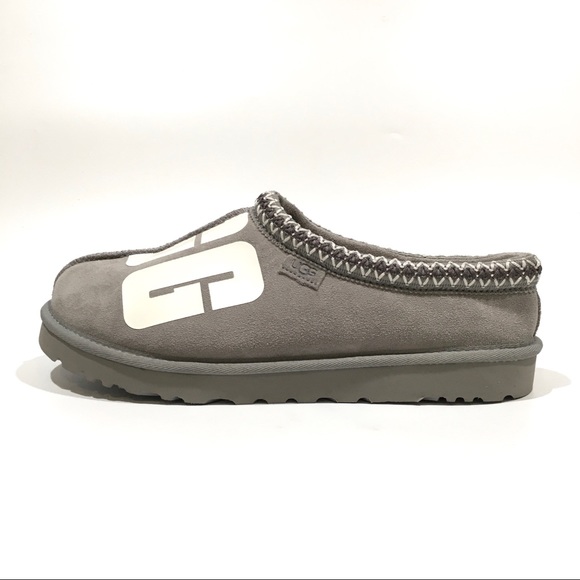 UGG Tasman Chopd Logo Slip on Slippers -Cobble Gray Suede -Men’s US 11 -NEW - Picture 2 of 7